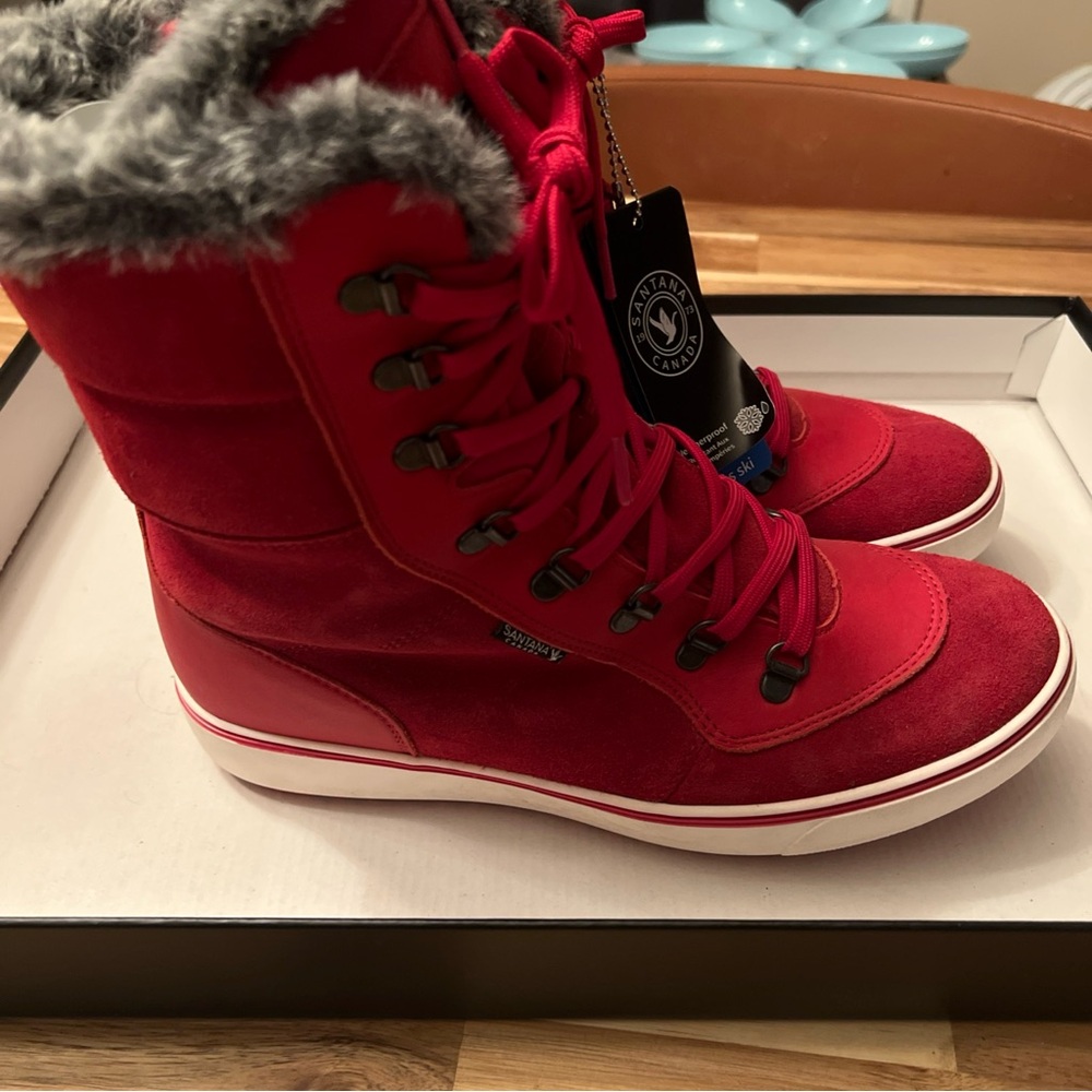 Santana Canada Women's Vibrant Red Winter Boots - Picture 4 of 10